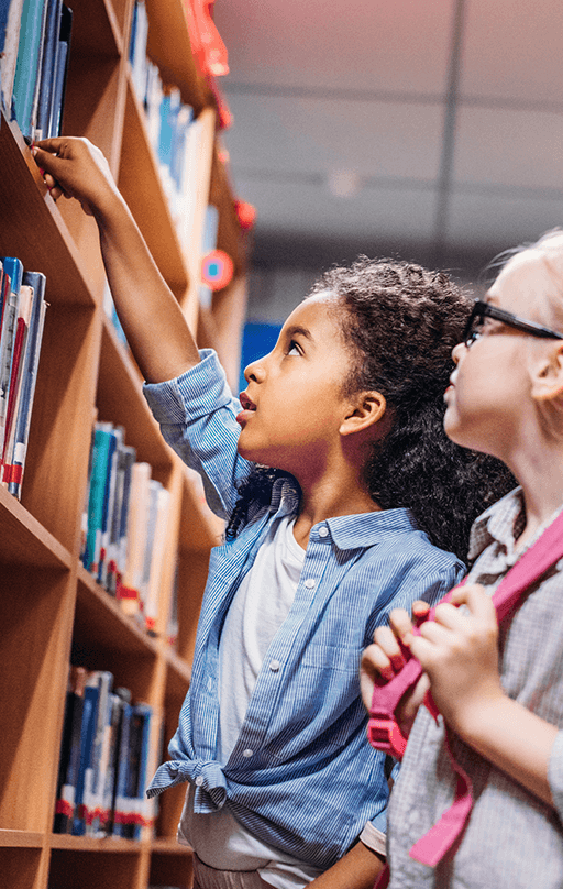 Children in a library